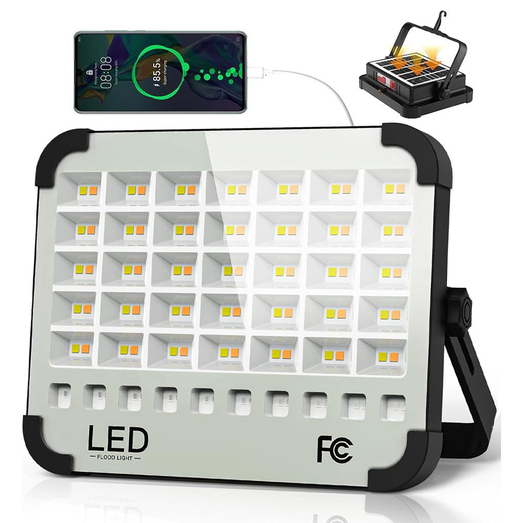 Lampe Solaire Rechargeable LED 300 W Portable et Magnétique 26000LM – مصباح محمول قابل للشحن بالطاقة الشمسية تنزوت