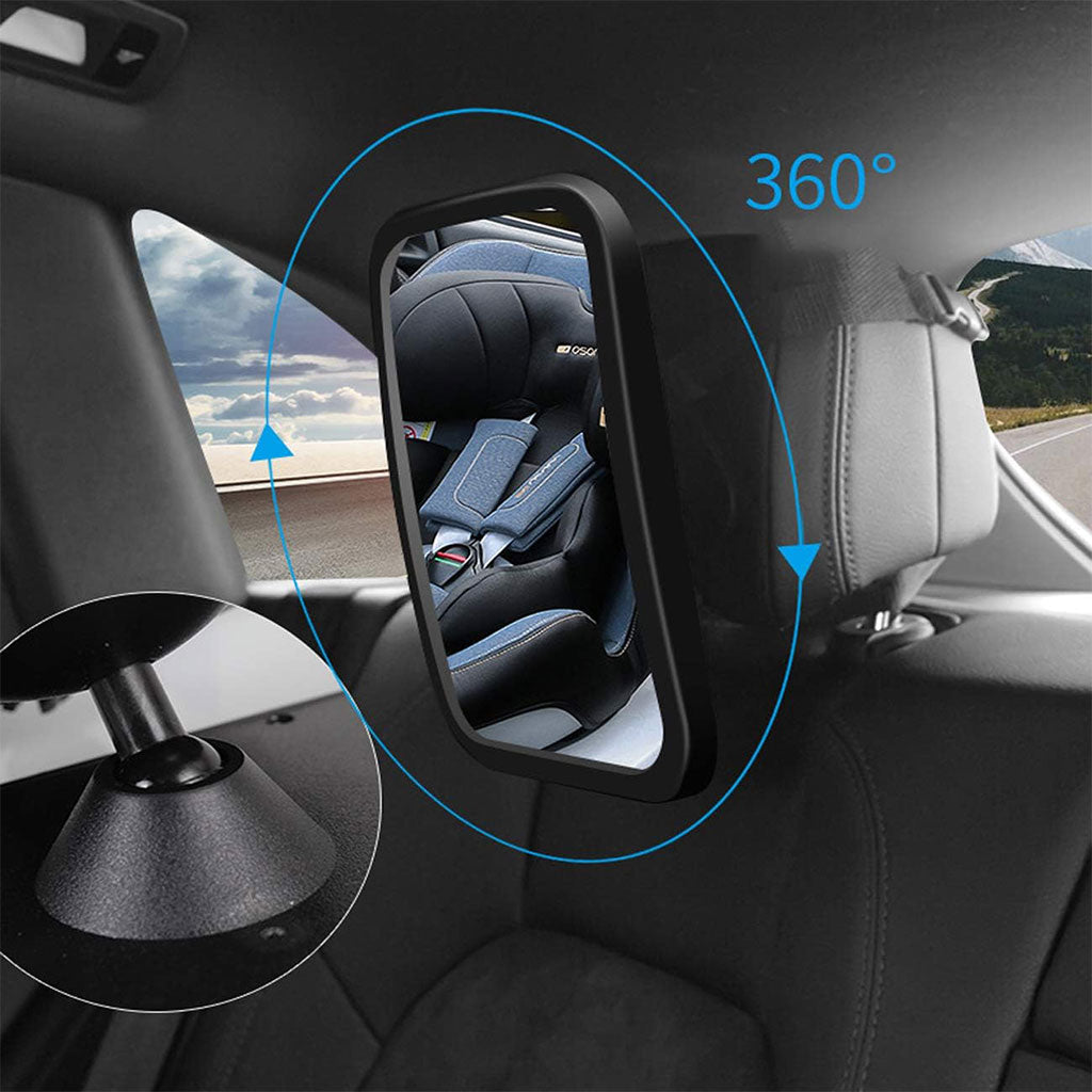 Rétroviseur pour siège auto bébé grand angle rotatif à 360 degré – مرآة خلفية لمراقبة الأطفال