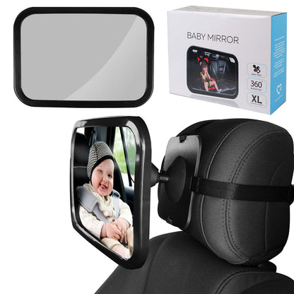 Rétroviseur pour siège auto bébé grand angle rotatif à 360 degré – مرآة خلفية لمراقبة الأطفال - تنزوت