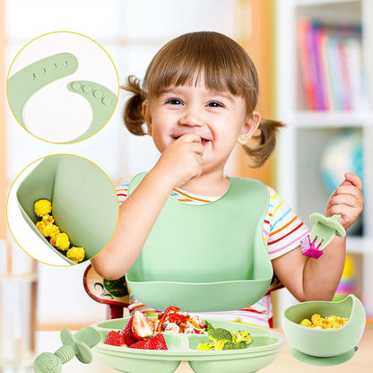 Lot de 6 accessoires d’alimentation en silicone pour bébé – طقم تغذية للأطفال
