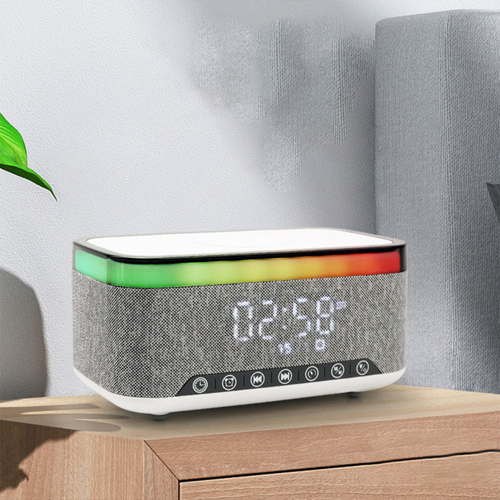 Haut-parleur Bluetooth intelligent, veilleuse créative de bureau, chargeur audio sans fil, lumière d’ambiance de chevet