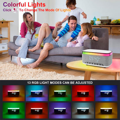 Haut-parleur Bluetooth intelligent, veilleuse créative de bureau, chargeur audio sans fil, lumière d’ambiance de chevet