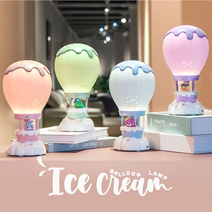 Lampe de table LED pour chambre d'enfant, rechargeable en forme de montgolfière