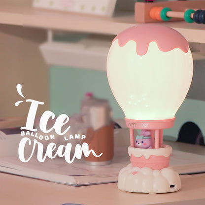 Lampe de table LED pour chambre d'enfant, rechargeable en forme de montgolfière