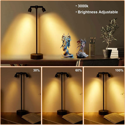 Lampe de bureau LED rétro à double tête rotative à 360 degré – مصباح مكتب بعدة أوضاع إضاءة