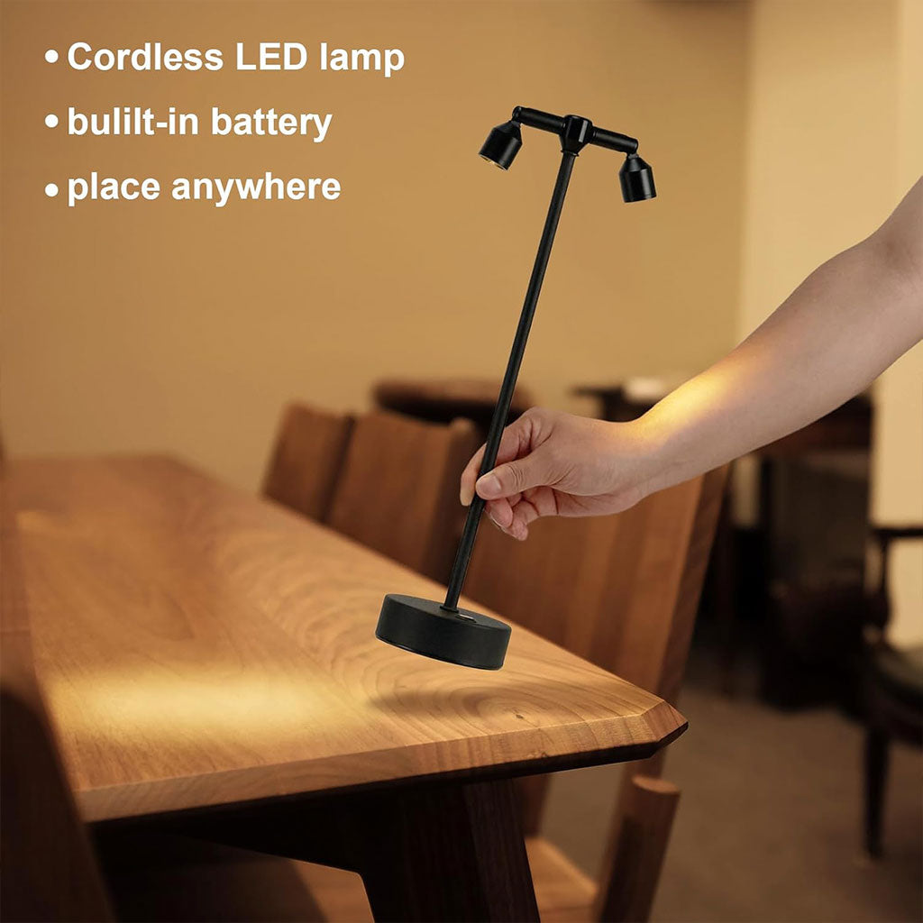 Lampe de bureau LED rétro à double tête rotative à 360 degré – مصباح مكتب بعدة أوضاع إضاءة