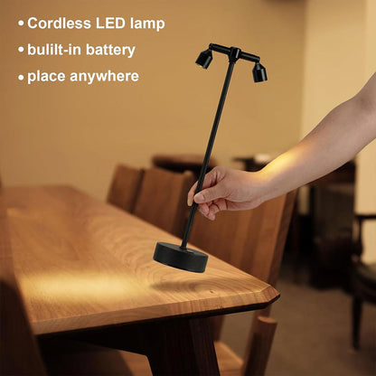 Lampe de bureau LED rétro à double tête rotative à 360 degré – مصباح مكتب بعدة أوضاع إضاءة