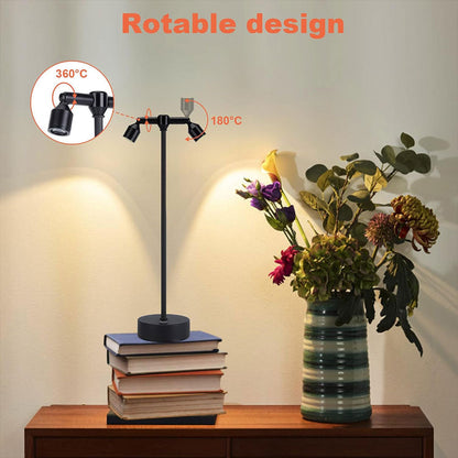 Lampe de bureau LED rétro à double tête rotative à 360 degré – مصباح مكتب بعدة أوضاع إضاءة