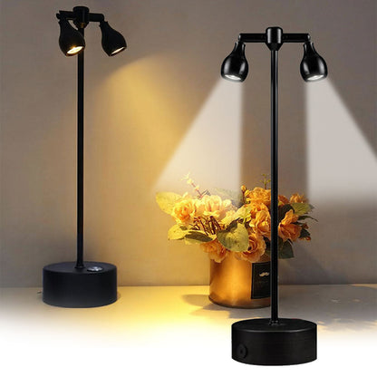 Lampe de bureau LED rétro à double tête rotative à 360 degré – مصباح مكتب بعدة أوضاع إضاءة تنزوت