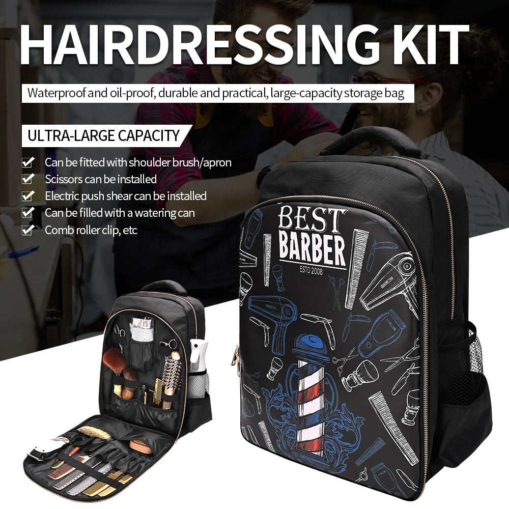Sac à dos Coiffeur avec des Support pour Tondeuses et Outils Professionnels – حقيبة اغراض الحلاق