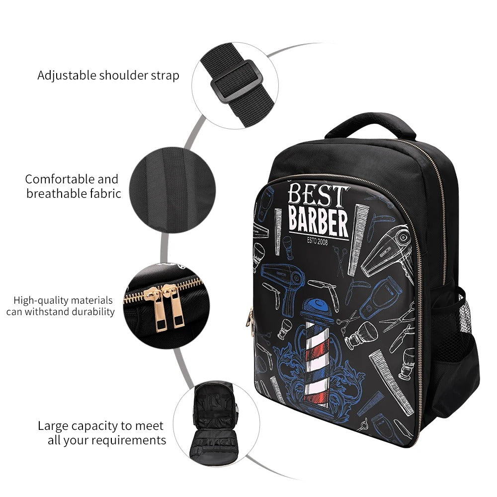 Sac à dos Coiffeur avec des Support pour Tondeuses et Outils Professionnels – حقيبة اغراض الحلاق