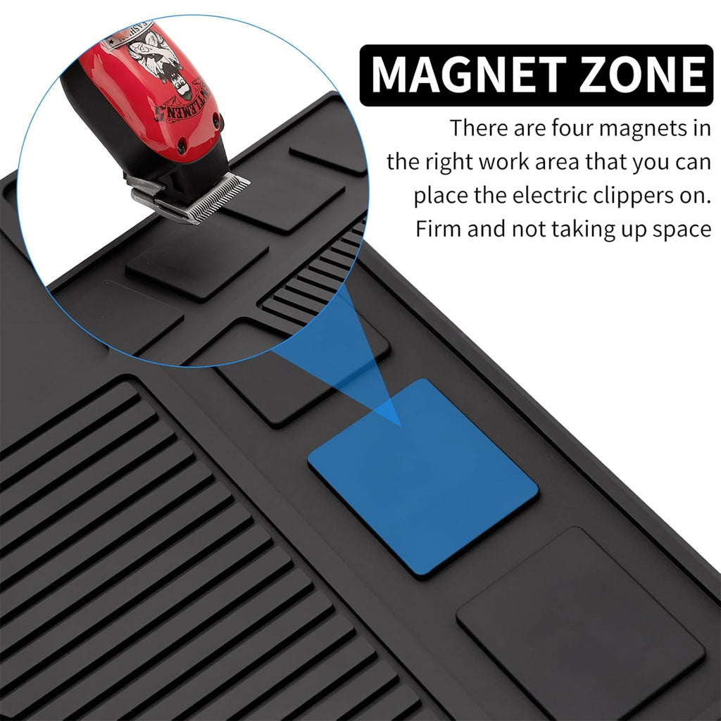 Tapis de rangement pour outils de coiffeur magnétique flexible et antidérapant