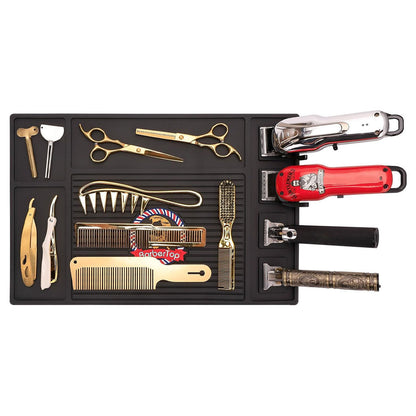 Tapis de rangement pour outils de coiffeur magnétique flexible et antidérapant
