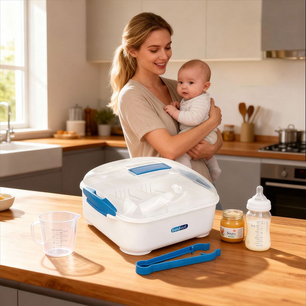 Stérilisateur à micro-ondes pour biberon bébé Bebe Due – معقم قارورات الرضع - تنزوت