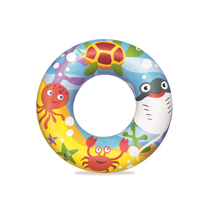 Piscine Ronde Gonflable Avec Bouée Et Ballon De Plage 122 x 20 cm Bestway #51124