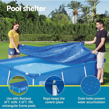 Grand bâche de piscine rectangulaire en polyéthylène 300 x 201 cm Bestway 58106 – غطاء مسبح