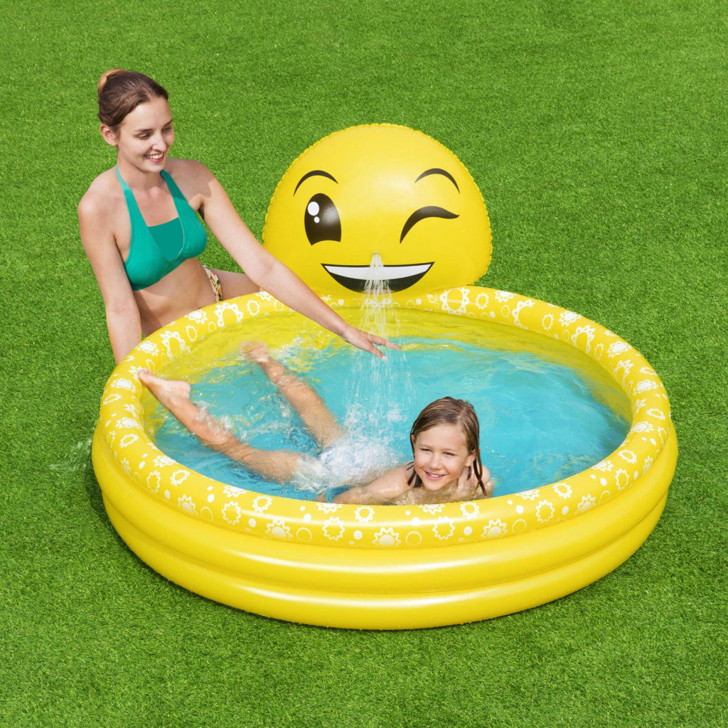 Piscine Gonflable Ronde Motif Emoji Pour Enfants 165 x 144 x 69 cm Bestway 53081