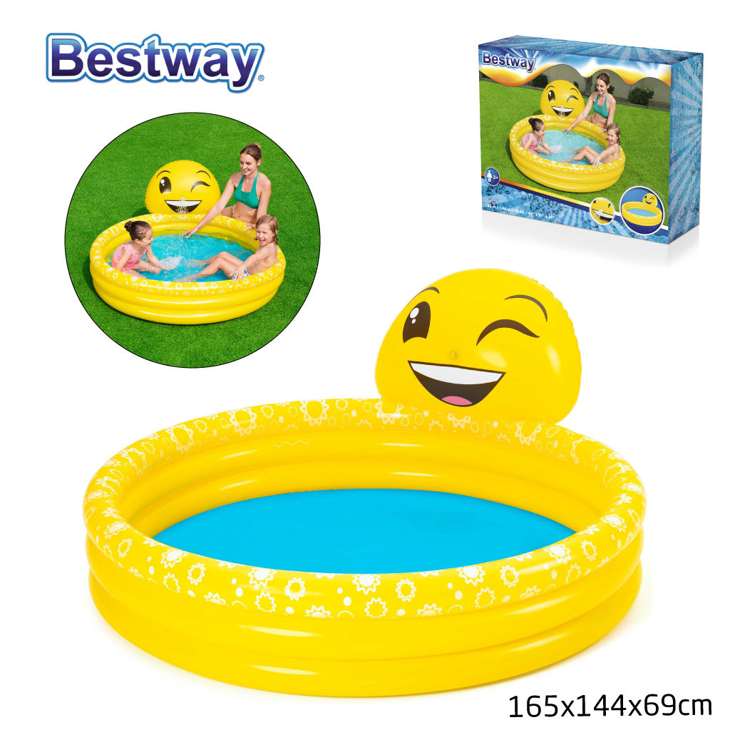 Piscine Gonflable Ronde Motif Emoji Pour Enfants 165 x 144 x 69 cm Bestway 53081 تنزوت