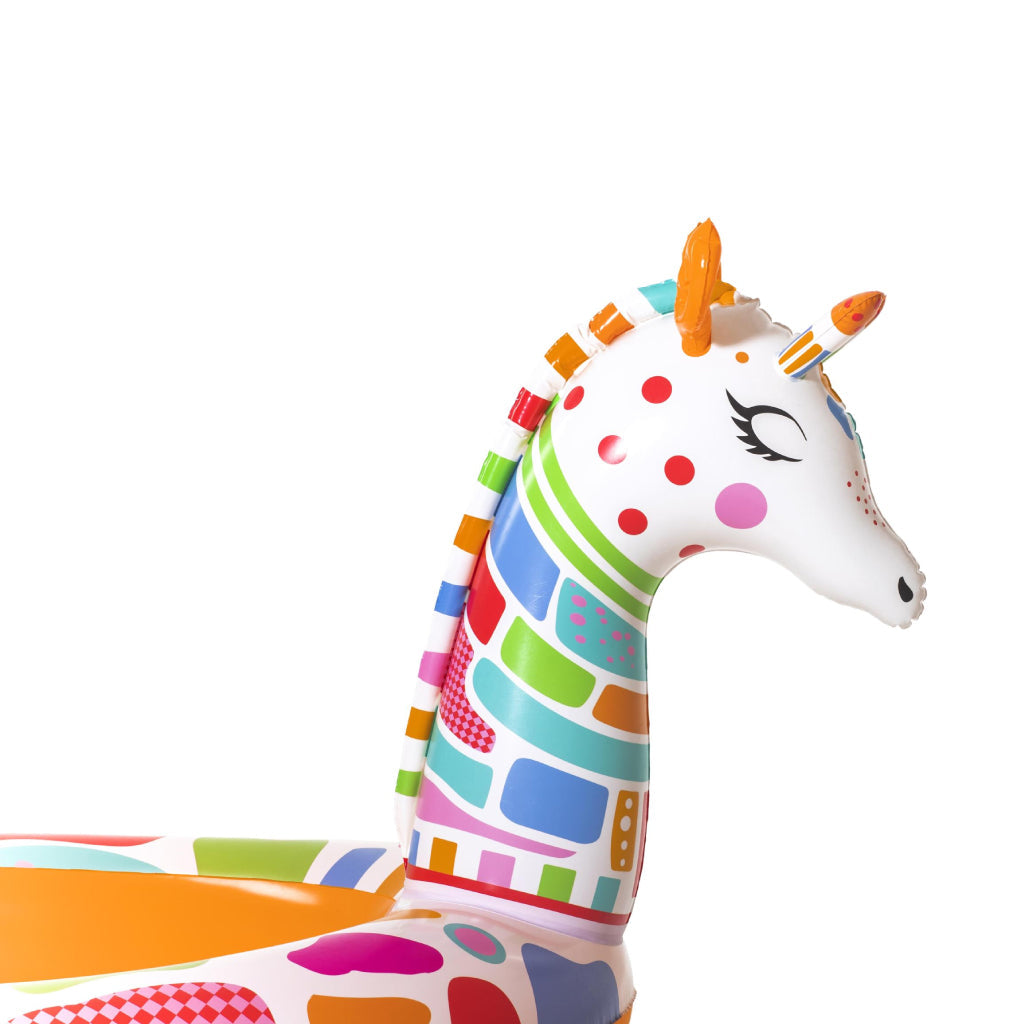 Piscine Rond Gonflable Giraffe Pour Enfants Avec Arroseur 266x157x127cm Bestway 53089