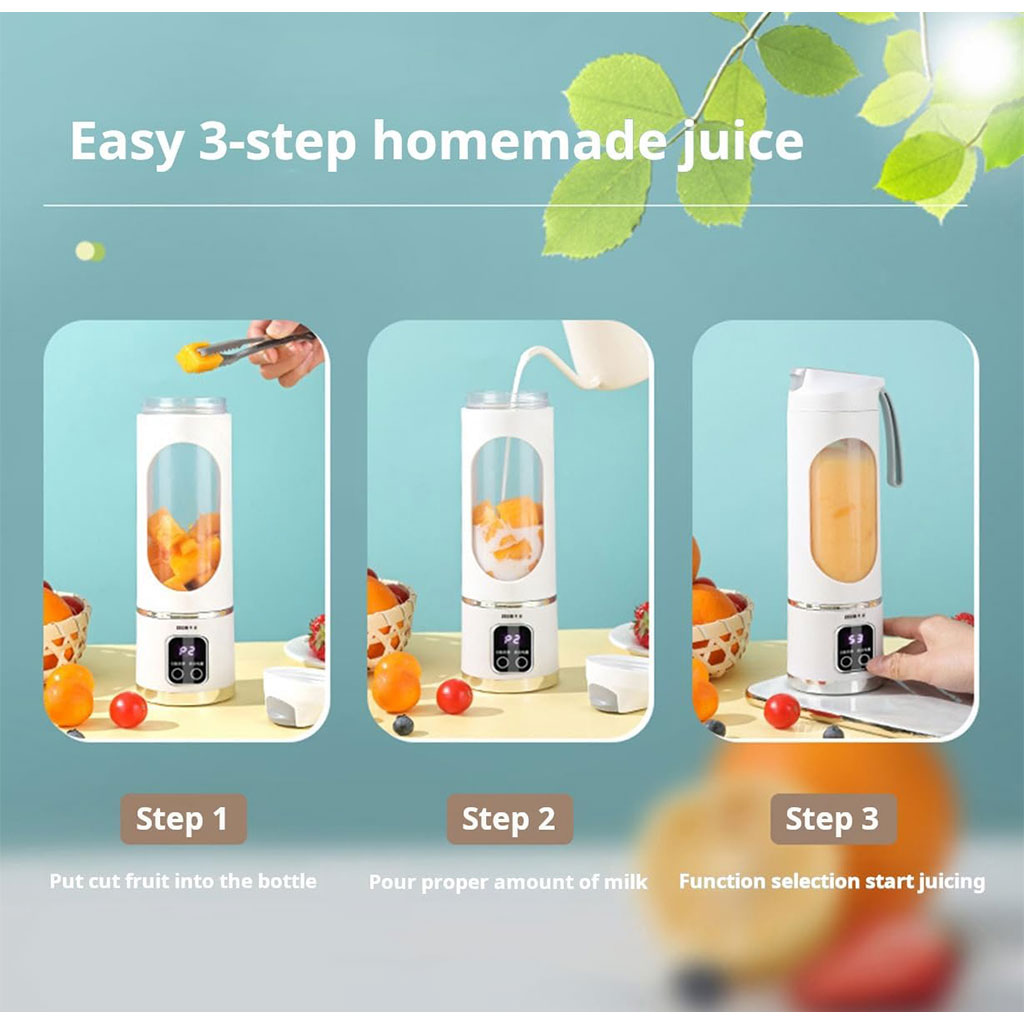 Blender à jus portables rechargeable, tasses de presse-agrumes multifonctionnelles