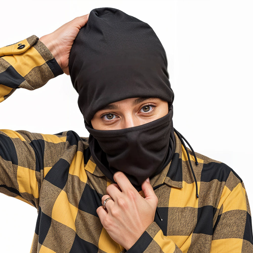 Cagoule Full-Face pour une protection complète du visage noir V2 – قناع وجه كامل - تنزوت