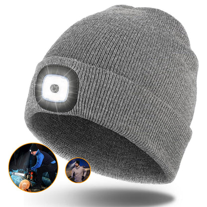 Bonnet LED Unisexe Rechargeable par USB – Gris تنزوت