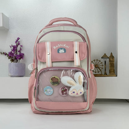 Sac à Dos Scolaire pour Enfants Style Kawaii BoShiKai Rose – حقيبة ظهر مدرسية للأطفال وردي
