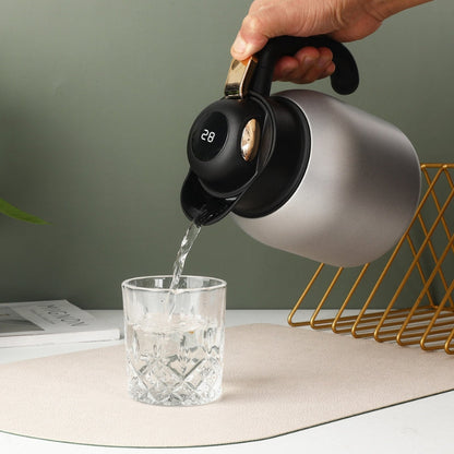 Pichet isotherme , avec bac à thé divisé et couvercle d’affichage de la température en acier inoxydable 304 1100 ml