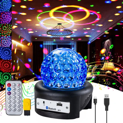 Boule magique Disco Ball haut-parleur Bluetooth, USB, colorée, rotative à 360 degrés 6 Colors - تنزوت