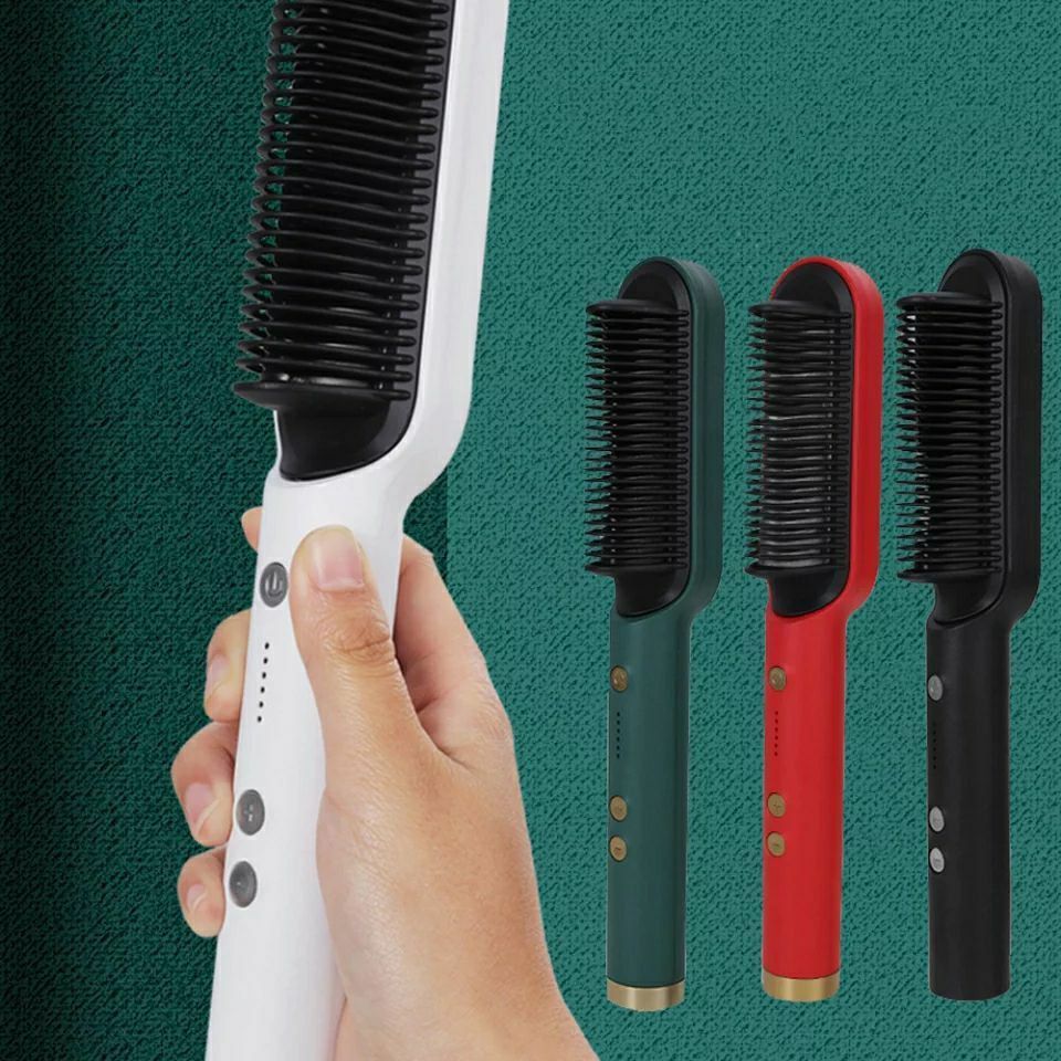 Brosse à cheveux chauffante en céramique 6 niveaux de chaleur 360° – Lisseur HQT-909B
