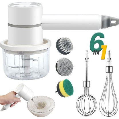 Batteur de Cuisine 6en1 Multifonction avec Plusieurs Têtes – جهاز تحضير الطعام وفرشاة تنظيف تنزوت