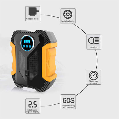 Gonfleur de pneus numérique avec manomètre et lumière LED 150 PSI – جهاز نفخ عجلات
