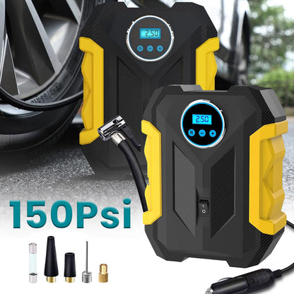 Gonfleur de pneus numérique avec manomètre et lumière LED 150 PSI – جهاز نفخ عجلات تنزوت