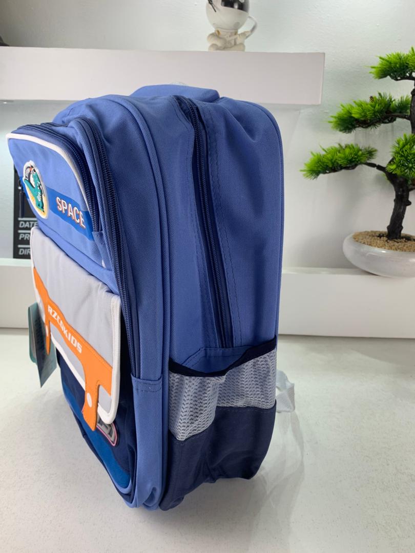 Sac à Dos Enfant Space Design Ludique Multi-Poches Bleu – حقيبة مدرسية للأطفال لون أزرق