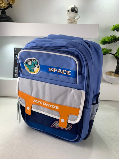 Sac à Dos Enfant Space Design Ludique Multi-Poches Bleu – حقيبة مدرسية للأطفال لون أزرق
