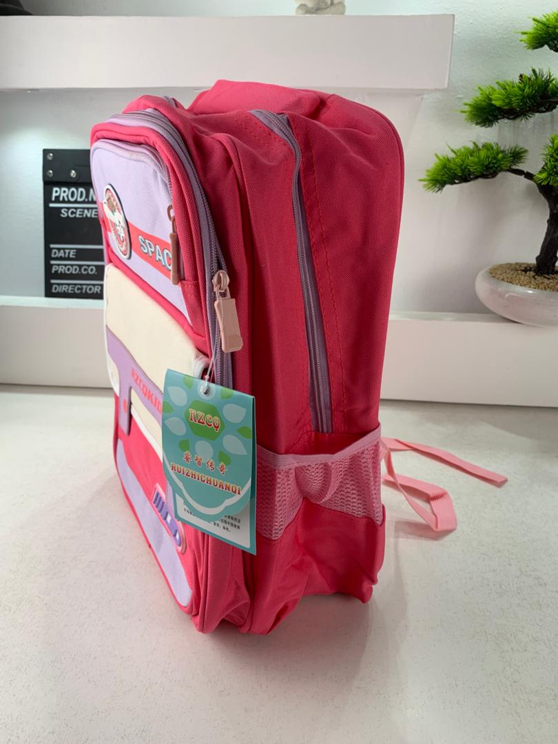 Sac à Dos Enfant Space Design Ludique Multi-Poches Rose – حقيبة مدرسية للأطفال لون وردي