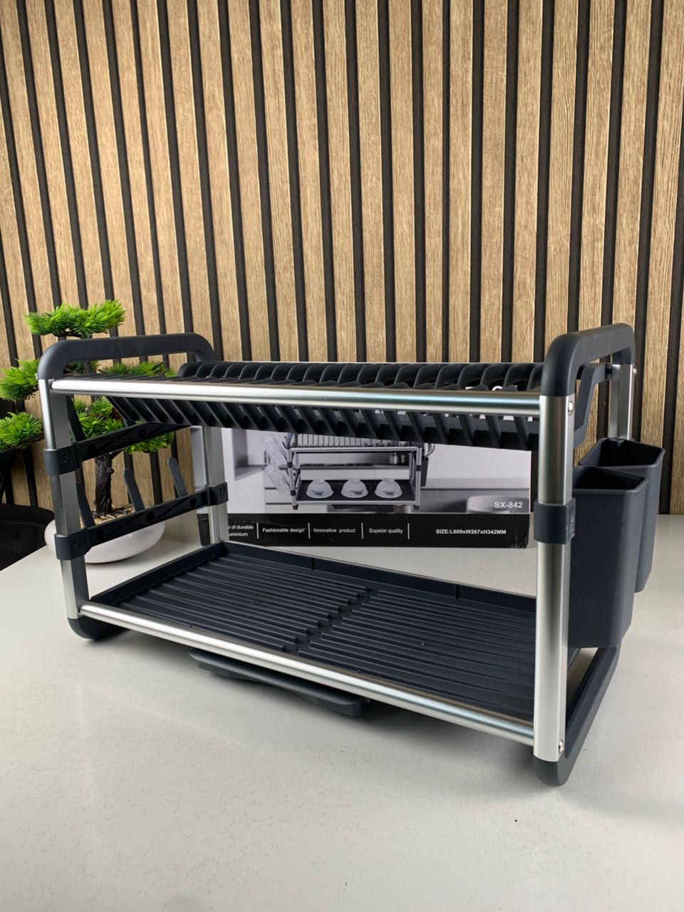 Egouttoir à Vaisselle en Aluminium de Haute Qualité 2 étages SX-842 – منظم أواني الغسيل
