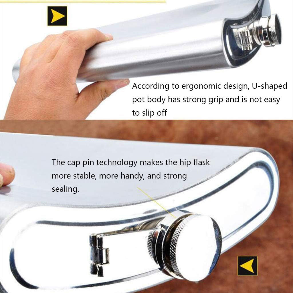 Flasque Métallique Portable 1800ml en Acier Inoxydable 18/8 avec Étui en Cuir pour Activités Extérieures
