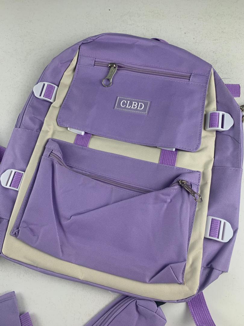 Ensemble de sacs d’école Kawai pour adolescents 4Pcs CLBD V1 Mauve – محفظة 4 قطع كاواي بنفسجي