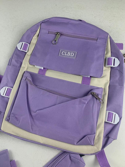 Ensemble de sacs d’école Kawai pour adolescents 4Pcs CLBD V1 Mauve – محفظة 4 قطع كاواي بنفسجي