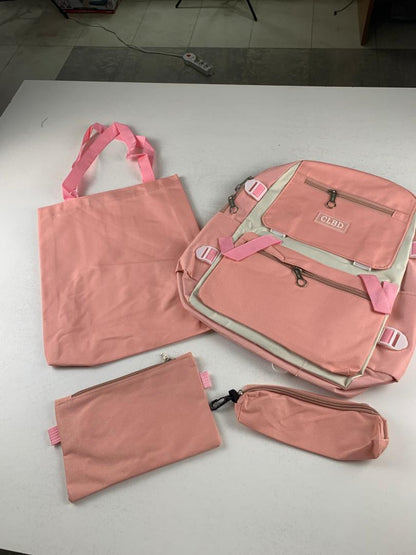 Ensemble de sacs d’école Kawai pour adolescents 4Pcs CLBD V1 Rose – محفظة 4 قطع كاواي وردي