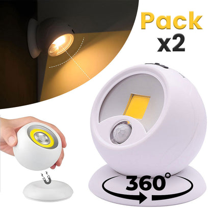 Pack 2 Lampe COB à détecteur de mouvement portable à 360 ° تنزوت