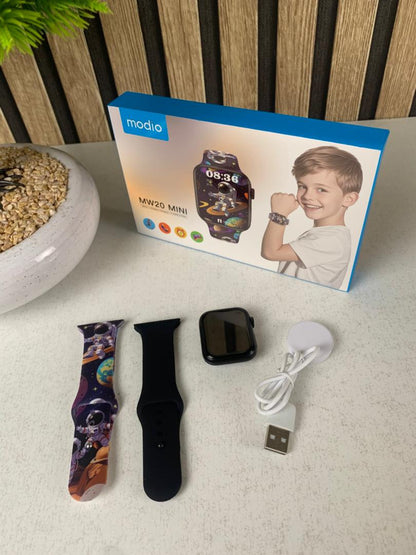Smartwatch Modio MW20 Mini pour filles et garçons avec 2 bracelets – ساعة ذكية للأطفال