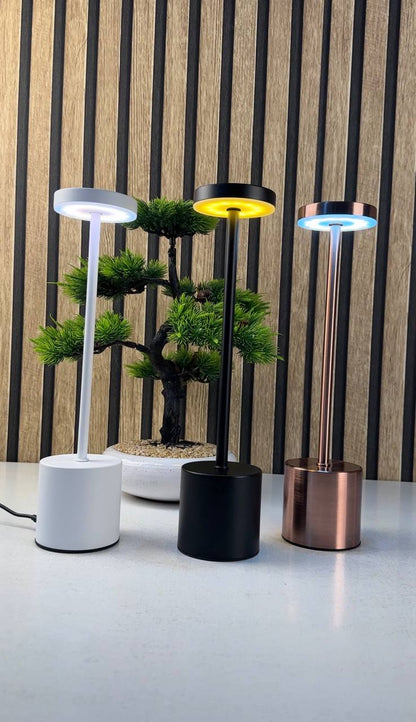 Lampe de table LED tactile rechargeable 3 couleurs design classique - مصباح ديكور بعدة درجات ضوئية