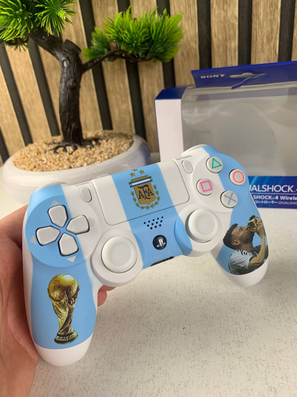 SONY DualShock Manette PS4 Sans Fil, Batterie Rechargeable (High Copy) – Edition Argentina