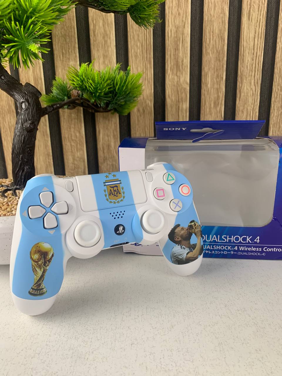 SONY DualShock Manette PS4 Sans Fil, Batterie Rechargeable (High Copy) – Edition Argentina