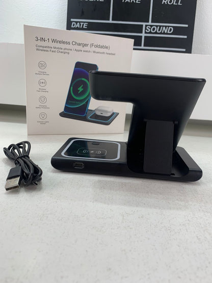 Station de charge sans fil 3 en 1 pour smartphones et appareils électroniques – شاحن لاسلكي للهاتف و الأجهزة الإلكترونية