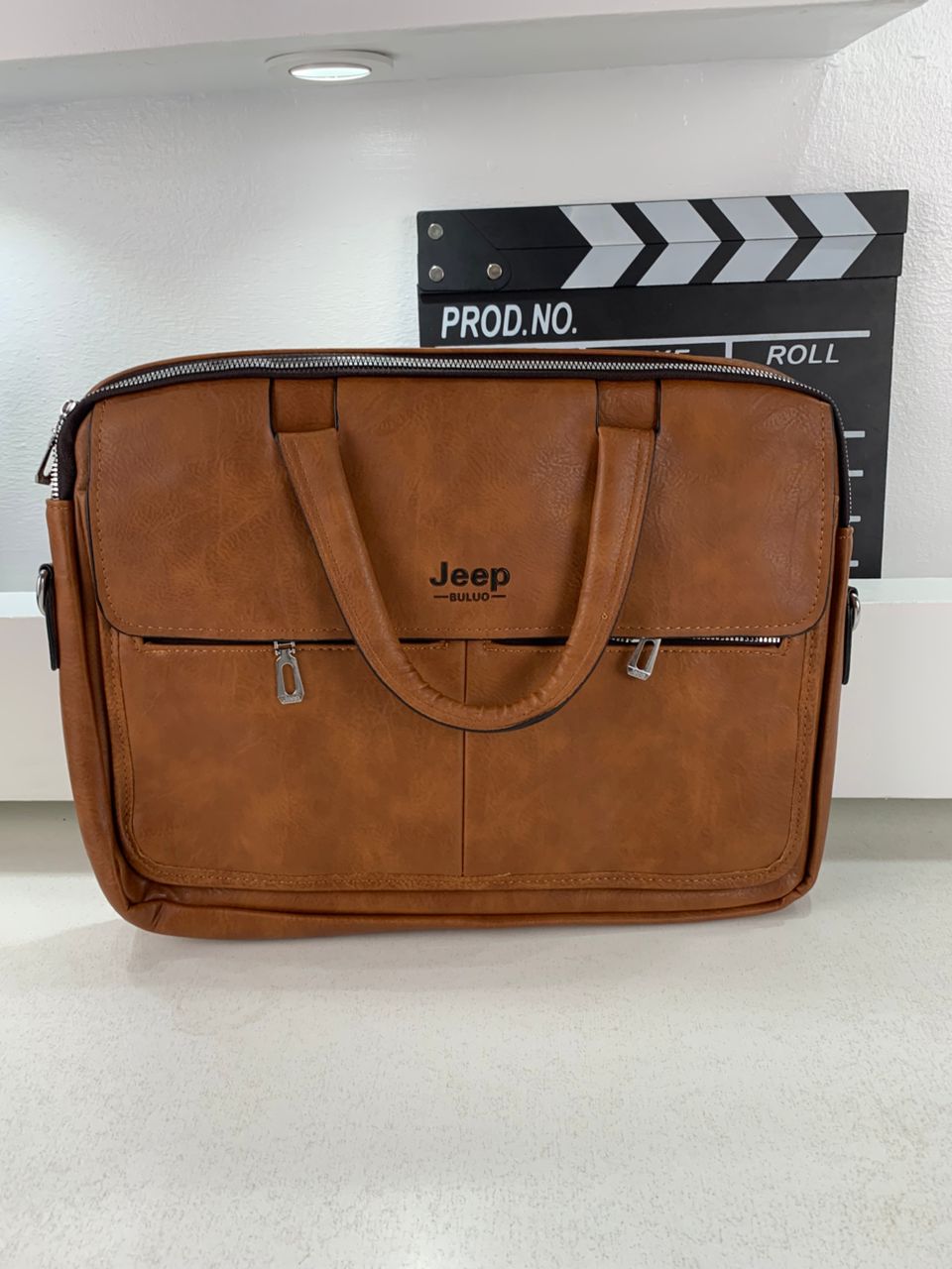 Cartable Homme en Simili Cuir Design Élégant Jeep 180551-6 Marron Clair – حقيبة جلدية لون بني فاتح