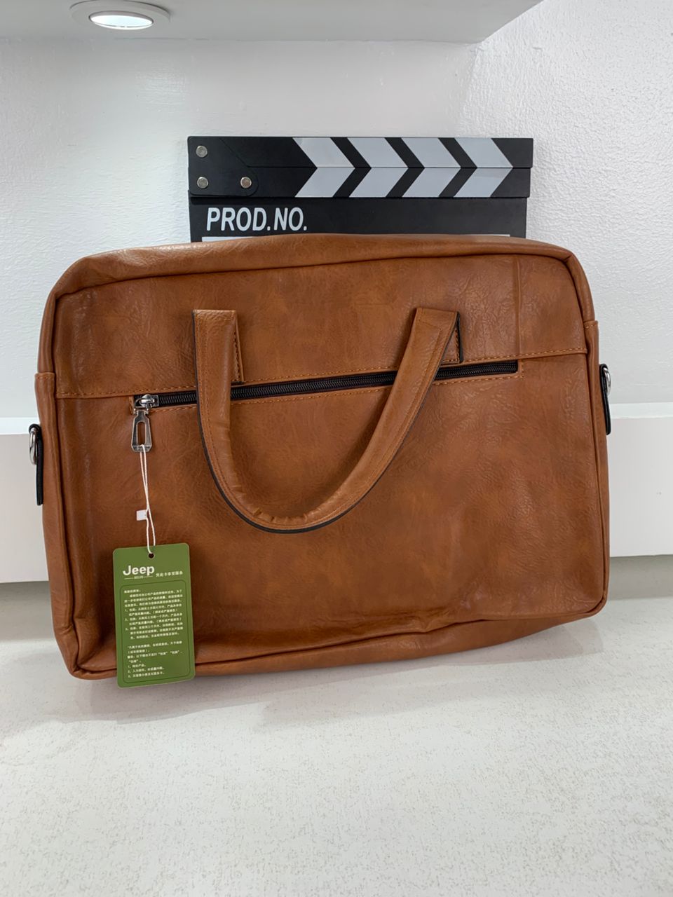 Cartable Homme en Simili Cuir Design Élégant Jeep 180551-6 Marron Clair – حقيبة جلدية لون بني فاتح