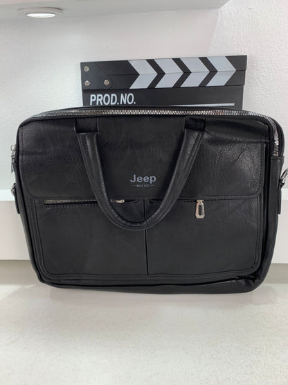 Cartable Homme en Simili Cuir Design Élégant Jeep 180551-6 Noir – حقيبة جلدية لون أسود